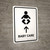 Baby Care With Up Arrow White Portrait - Wall Sign