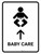Baby Care With Up Arrow White Portrait - Wall Sign
