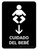 Baby Care With Down Arrow Black Spanish Portrait - Wall Sign
