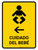 Baby Care With Left Arrow Yellow Spanish Portrait - Wall Sign