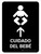 Baby Care With Up Arrow Black Spanish Portrait - Wall Sign