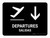 Departure With Down Arrow Black Bilingual Spanish Landscape - Wall Sign