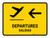 Departure With Left Arrow Yellow Bilingual Spanish Landscape - Wall Sign