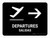Departure With Right Arrow Black Bilingual Spanish Landscape - Wall Sign