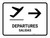 Departure With Right Arrow White Bilingual Spanish Landscape - Wall Sign