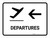 Departure With Left Arrow White Landscape - Wall Sign