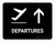 Departure With Up Arrow Black Landscape - Wall Sign