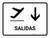 Departure With Down Arrow White Spanish Landscape - Wall Sign