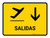 Departure With Down Arrow Yellow Spanish Landscape - Wall Sign