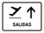 Departure With Up Arrow White Spanish Landscape - Wall Sign