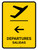 Departure With Left Arrow Yellow Bilingual Spanish Portrait - Wall Sign