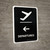 Departure With Left Arrow Black Portrait - Wall Sign