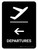 Departure With Left Arrow Black Portrait - Wall Sign