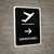 Departure With Right Arrow Black Portrait - Wall Sign