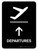 Departure With Up Arrow Black Portrait - Wall Sign