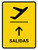 Departure With Up Arrow Yellow Spanish Portrait - Wall Sign