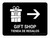Gift Shop With Right Arrow Black Bilingual Landscape - Wall Sign