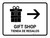 Gift Shop With Right Arrow White Bilingual Spanish Landscape - Wall Sign