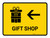 Gift Shop With Left Arrow Yellow Landscape - Wall Sign