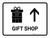 Gift Shop With Up Arrow White Landscape - Wall Sign