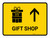 Gift Shop With Up Arrow Yellow Landscape - Wall Sign