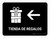 Gift Shop With Left Arrow Black Spanish Landscape - Wall Sign