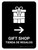 Gift Shop With Right Arrow Black Bilingual Spanish Portrait - Wall Sign
