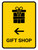 Gift Shop With Left Arrow Yellow Portrait - Wall Sign