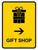 Gift Shop With Right Arrow Yellow Portrait - Wall Sign