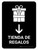 Gift Shop With Down Arrow Black Spanish Portrait - Wall Sign