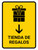 Gift Shop With Down Arrow Yellow Spanish Portrait - Wall Sign