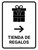 Gift Shop With Right Arrow White Spanish Portrait - Wall Sign
