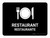 Restaurant Black Bilingual Landscape - Wall Sign
