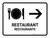 Restaurant With Right Arrow White Bilingual Spanish Landscape - Wall Sign