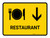 Restaurant With Down Arrow Yellow Landscape - Wall Sign