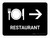 Restaurant With Right Arrow Black Landscape - Wall Sign