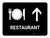Restaurant With Up Arrow Black Landscape - Wall Sign