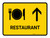 Restaurant With Up Arrow Yellow Landscape - Wall Sign