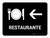 Restaurant With Left Arrow Black Spanish Landscape - Wall Sign