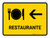 Restaurant With Left Arrow Yellow Spanish Landscape - Wall Sign