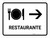 Restaurant With Right Arrow White Spanish Landscape - Wall Sign