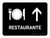 Restaurant With Up Arrow Black Spanish Landscape - Wall Sign