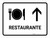 Restaurant With Up Arrow White Spanish Landscape - Wall Sign