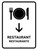 Restaurant With Down Arrow White Bilingual Portrait - Wall Sign