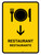 Restaurant With Down Arrow Yellow Bilingual Spanish Portrait - Wall Sign