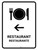 Restaurant With Left Arrow White Bilingual Spanish Portrait - Wall Sign