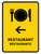 Restaurant With Left Arrow Yellow Bilingual Spanish Portrait - Wall Sign