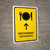 Restaurant With Up Arrow Yellow Bilingual Portrait - Wall Sign
