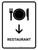 Restaurant With Down Arrow White Portrait - Wall Sign