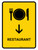 Restaurant With Down Arrow Yellow Portrait - Wall Sign